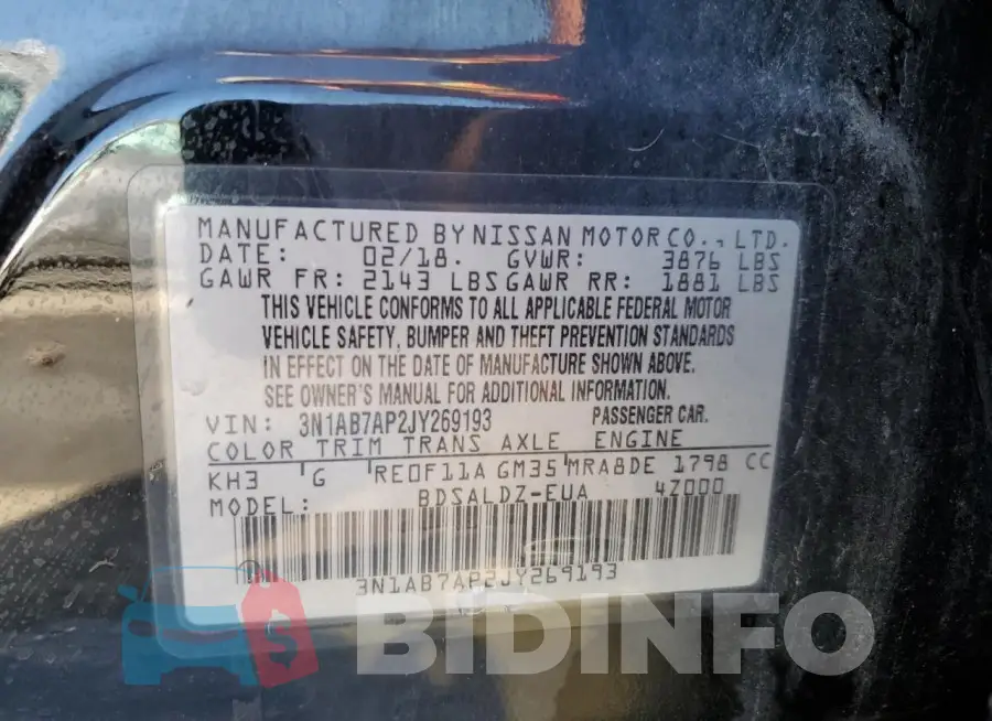 3N1AB7AP2JY269193 Photo# 12