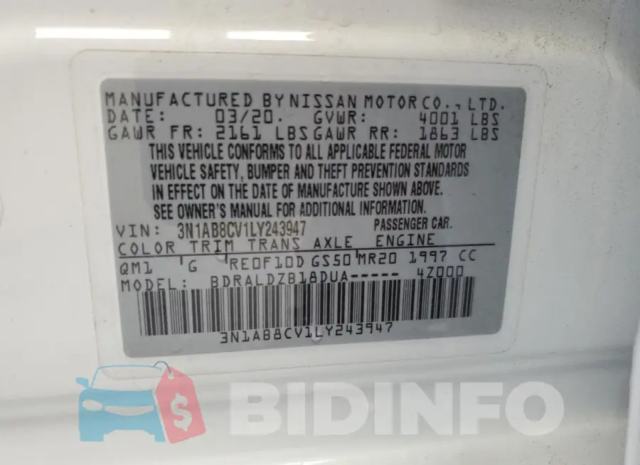 3N1AB8CV1LY243947 Photo# 12