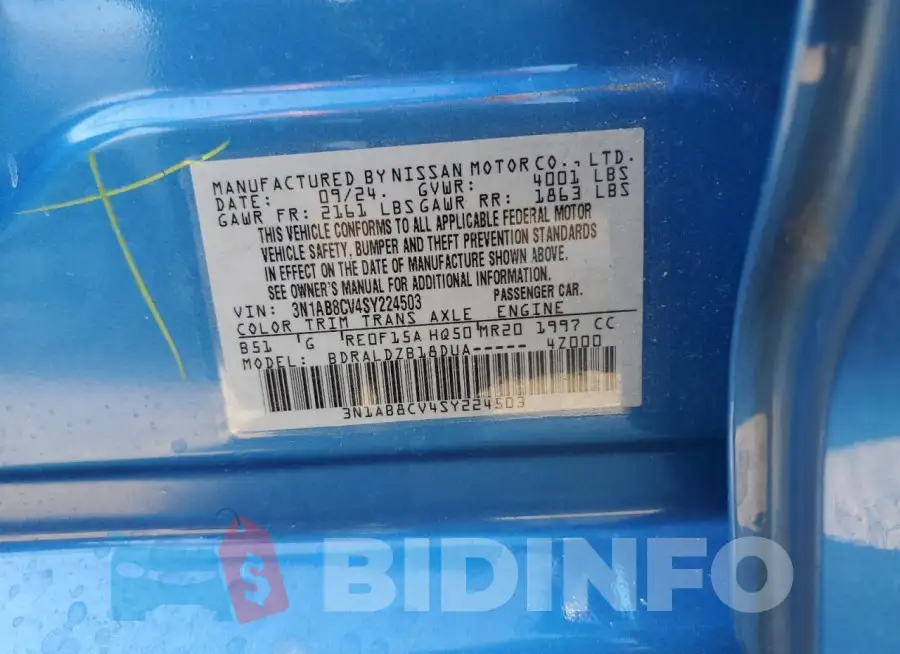 3N1AB8CV4SY224503 Photo# 12
