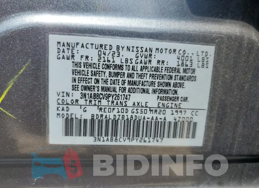 3N1AB8CV9PY261747 Photo# 12