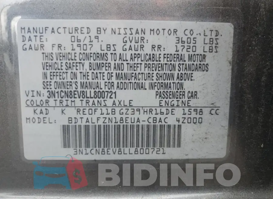 3N1CN8EV8LL800721 Photo# 12
