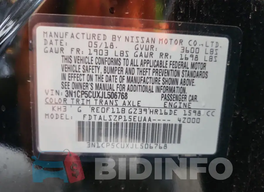 3N1CP5CUXJL506768 Photo# 12