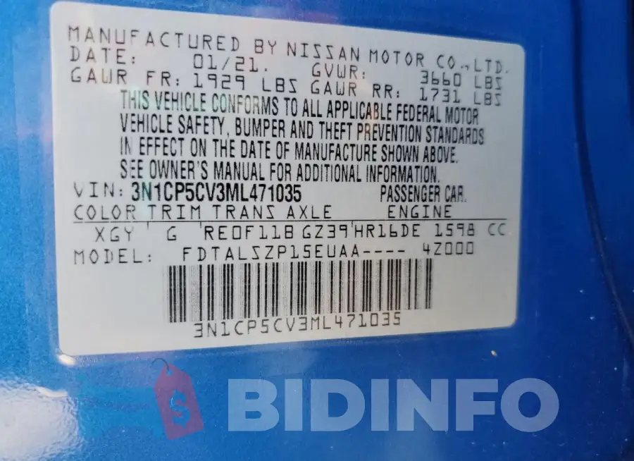 3N1CP5CV3ML471035 Photo# 14