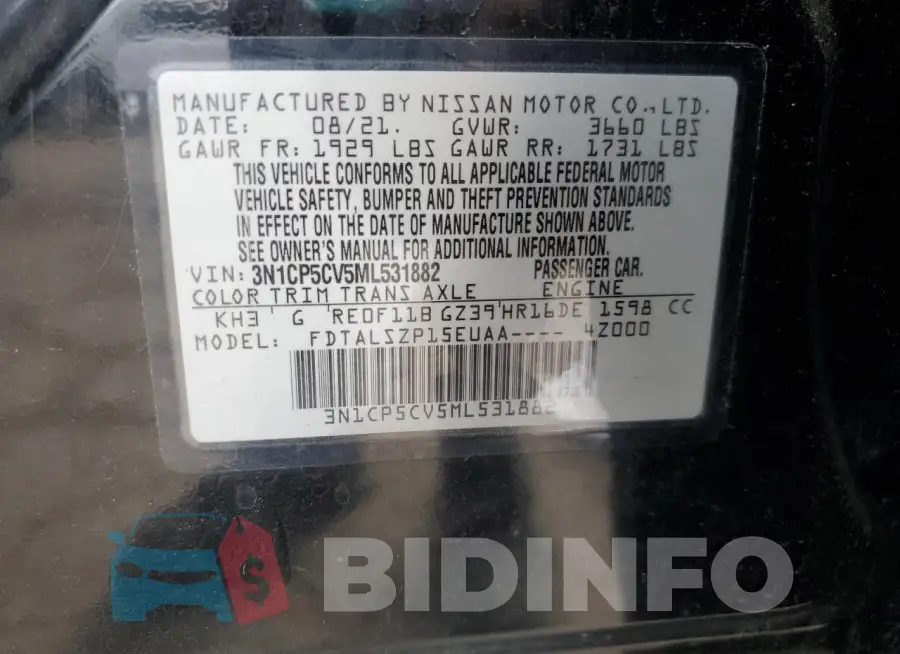 3N1CP5CV5ML531882 Photo# 12
