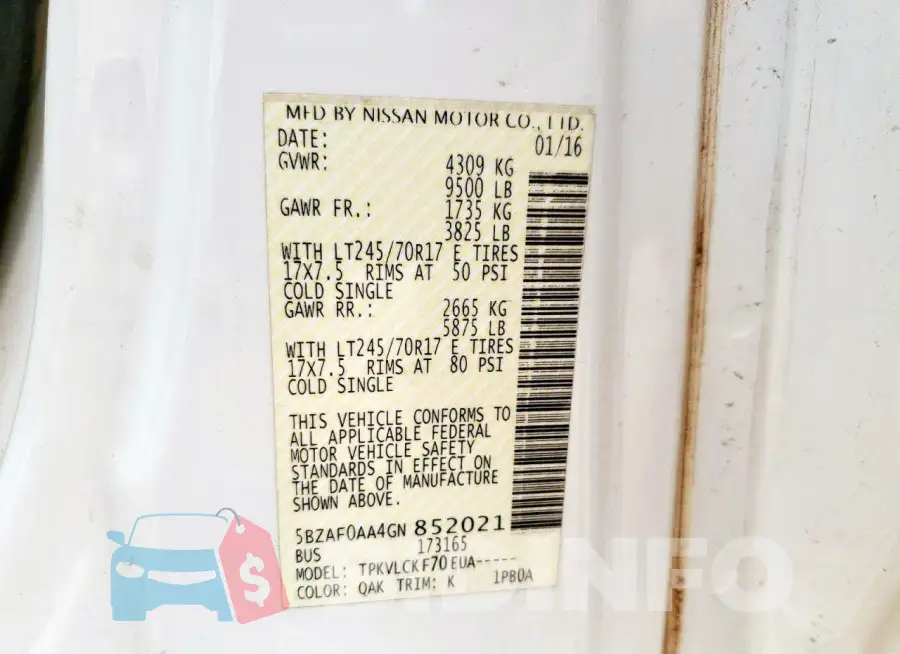 5BZAF0AA4GN852021 Photo# 13