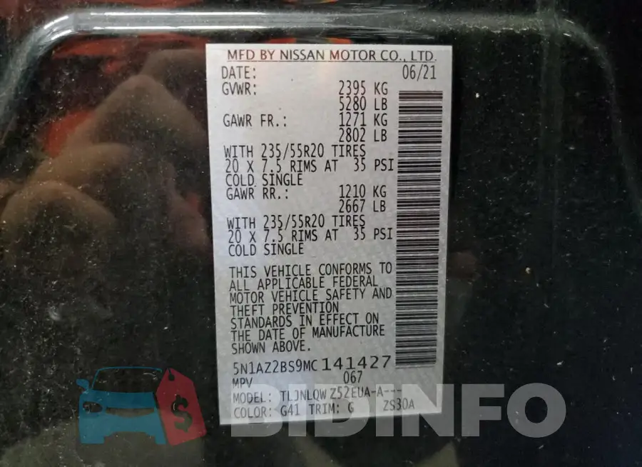 5N1AZ2BS9MC141427 Photo# 14