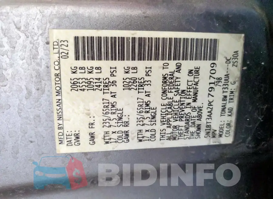 5N1BT3AA2PC791709 Photo# 14