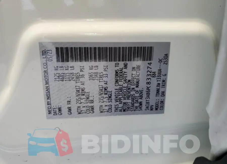 5N1BT3AB6PC833274 Photo# 13