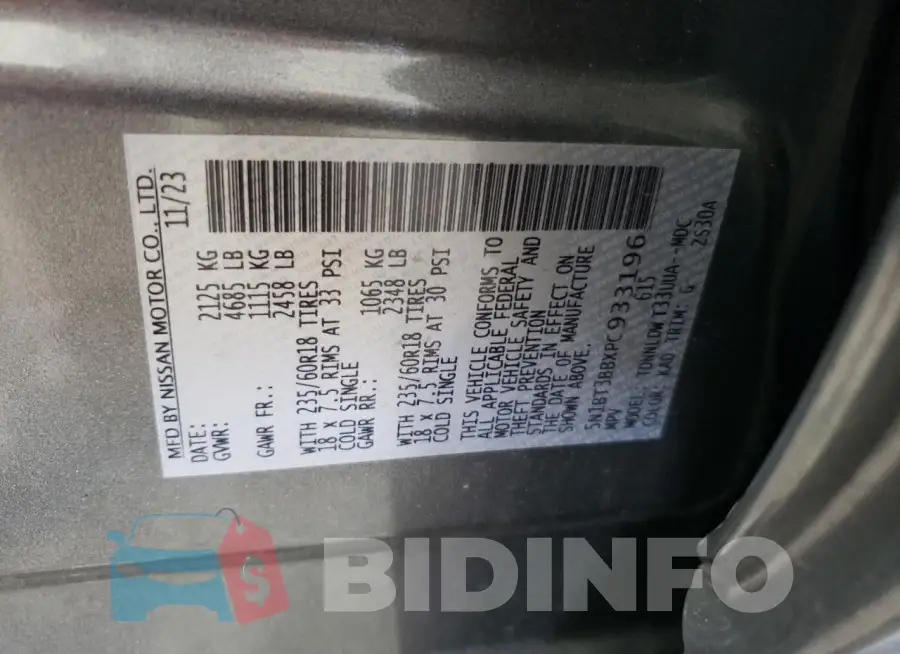 5N1BT3BBXPC933196 Photo# 14