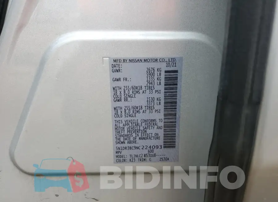 5N1DR3BC9NC224093 Photo# 14