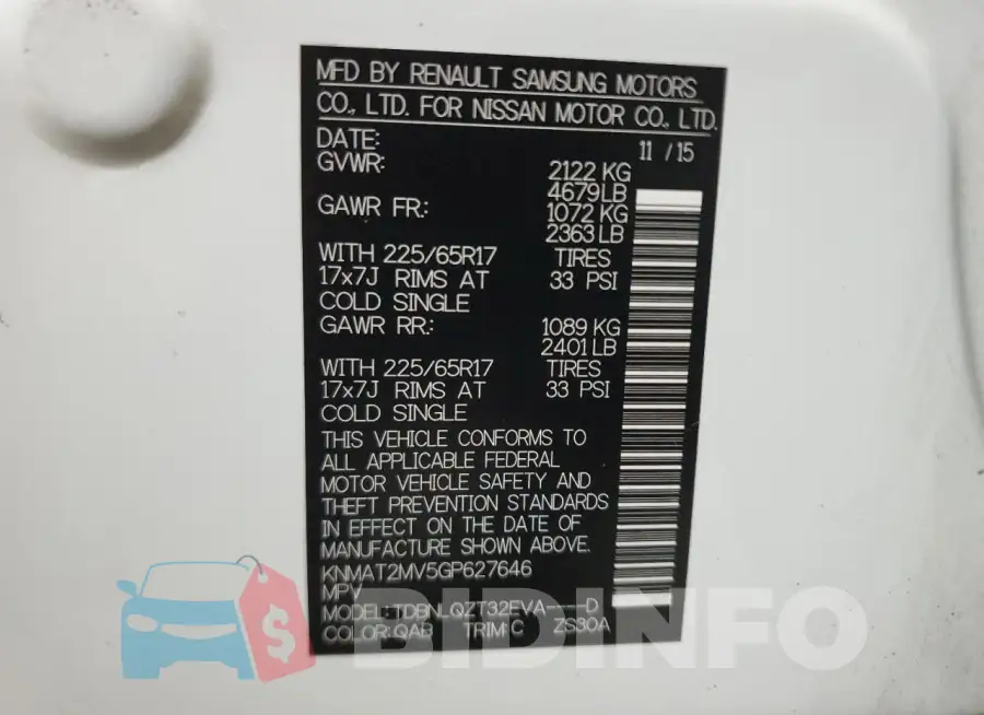 KNMAT2MV5GP627646 Photo# 13