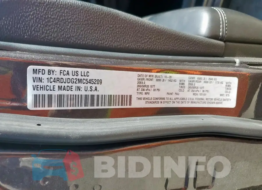 1C4RDJDG2MC545209 Photo# 13
