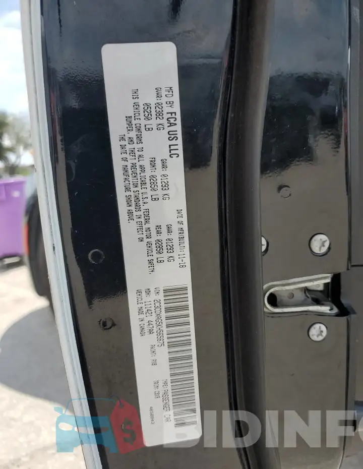 2C3CDXAG5KH565675 Photo# 12