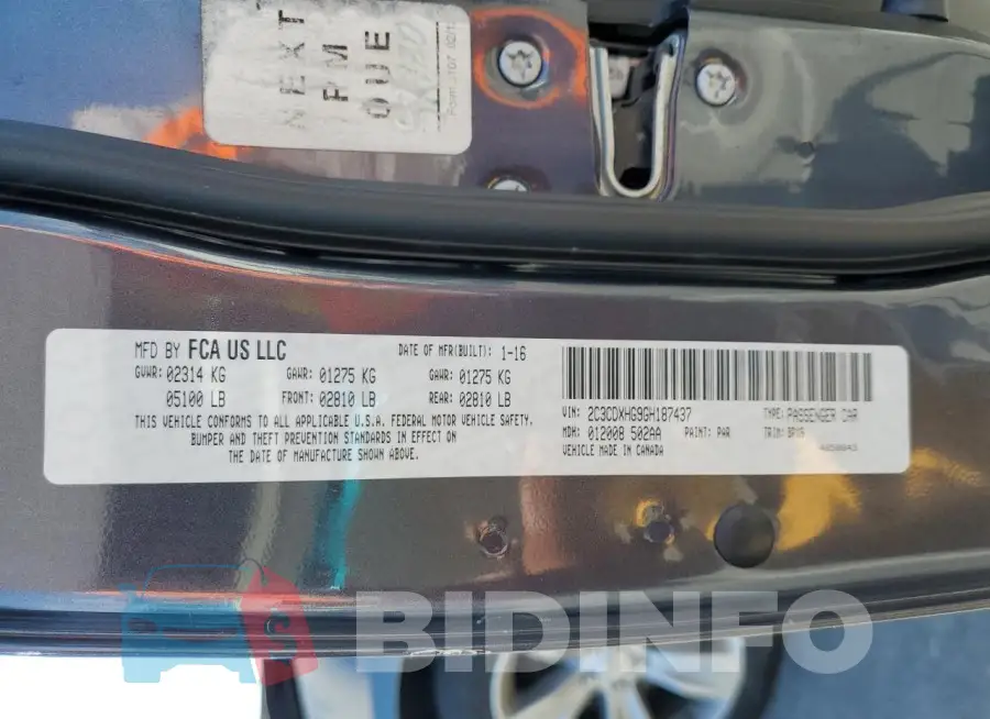 2C3CDXHG9GH187437 Photo# 12