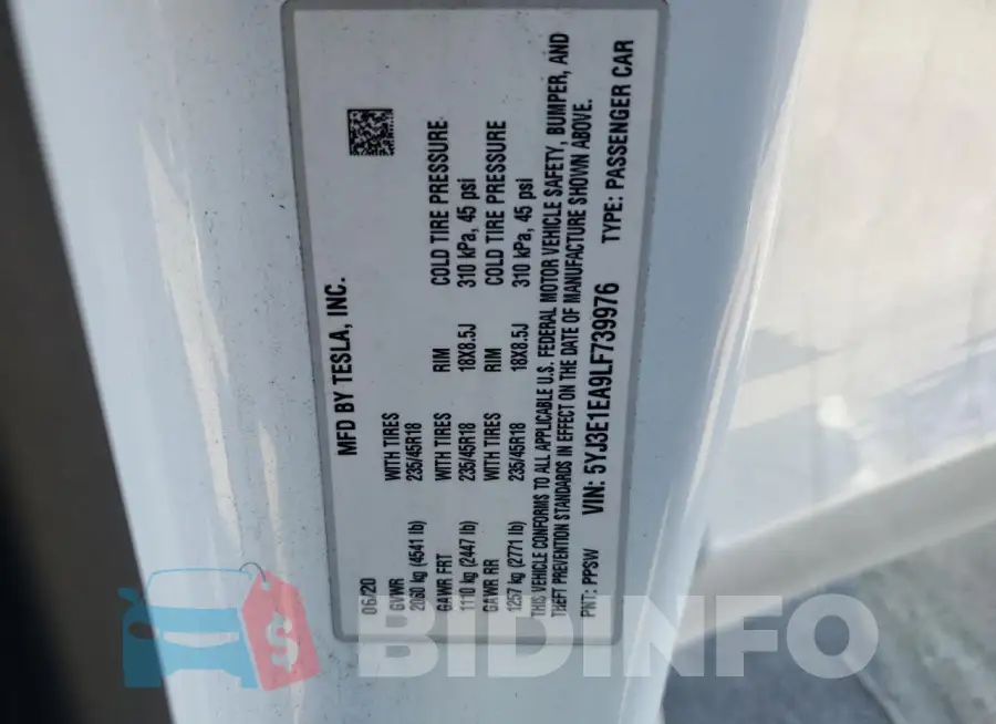 5YJ3E1EA9LF739976 Photo# 12