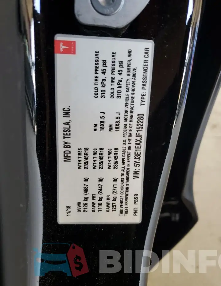 5YJ3E1EAXJF152280 Photo# 12