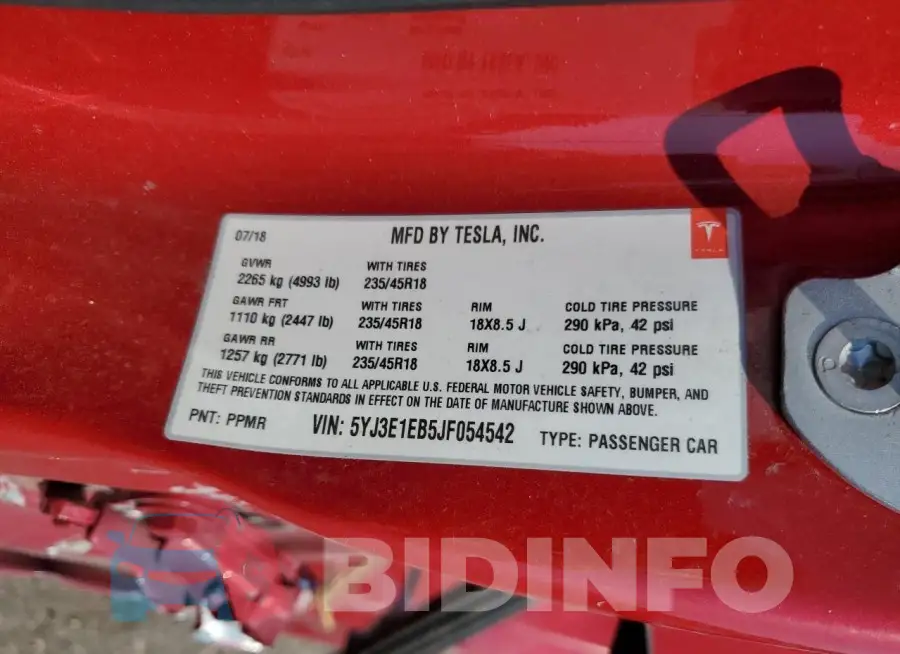 5YJ3E1EB5JF054542 Photo# 12