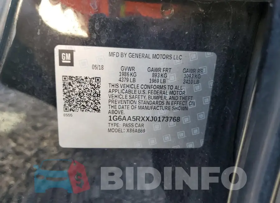 1G6AA5RXXJ0173768 Photo# 12
