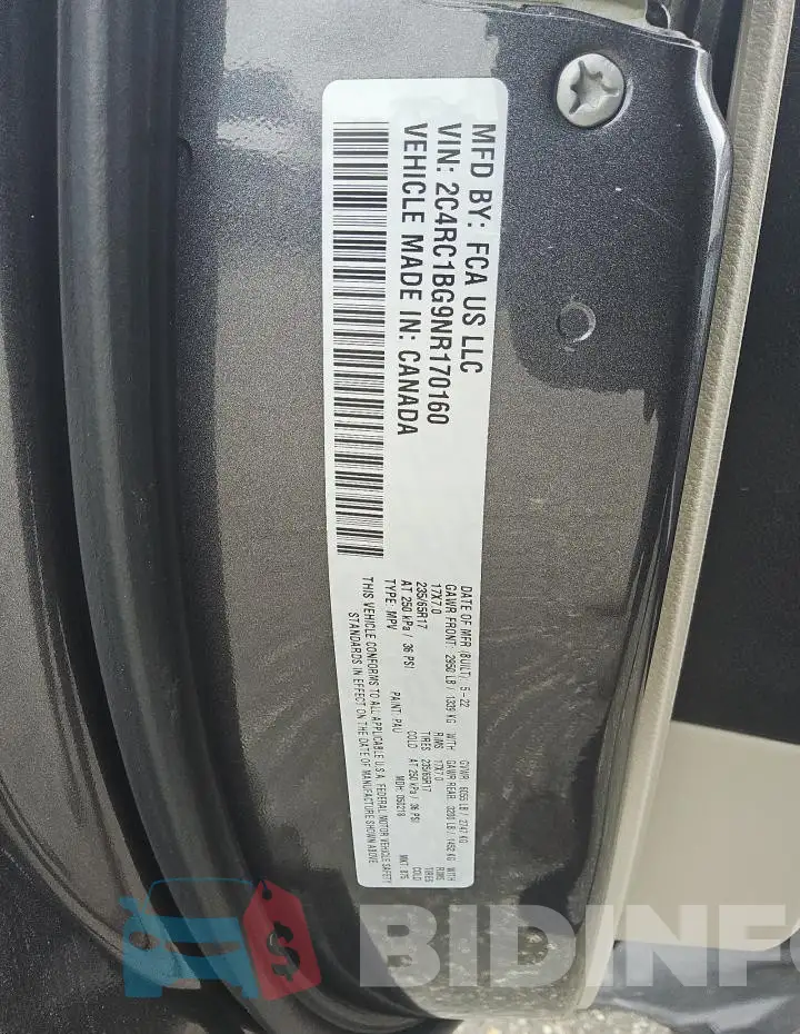 2C4RC1BG9NR170160 Photo# 13