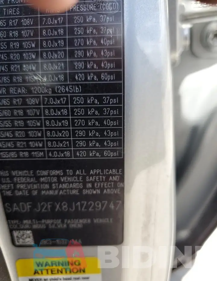 SADFJ2FX8J1Z29747 Photo# 13