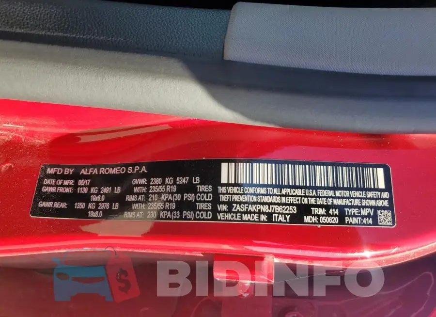 ZASFAKPN8J7B62253 Photo# 13
