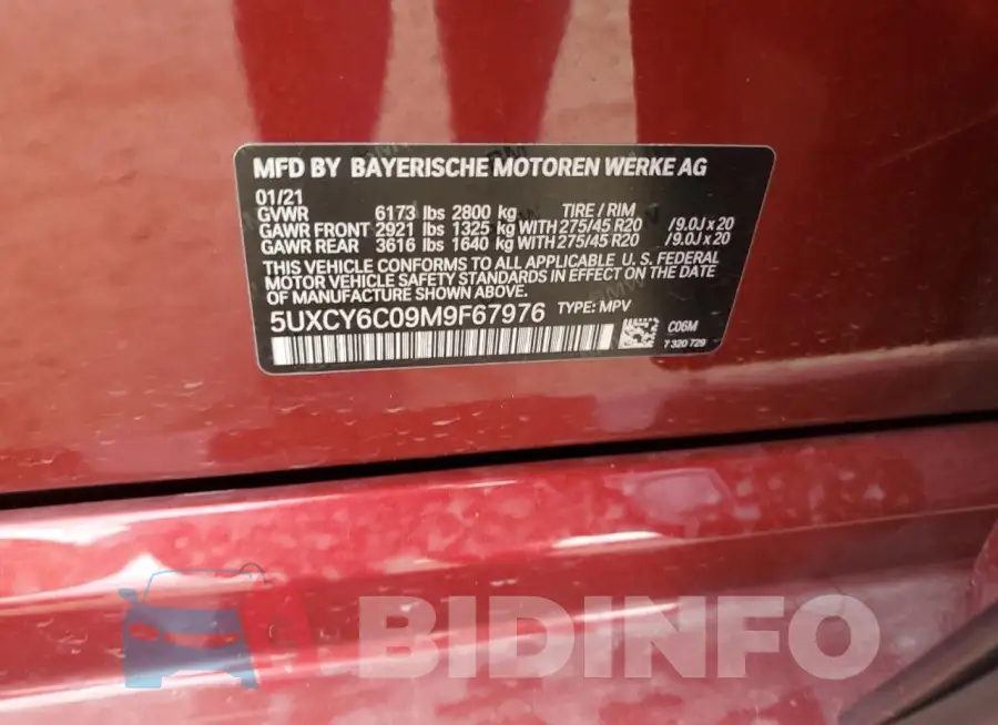 5UXCY6C09M9F67976 Photo# 13
