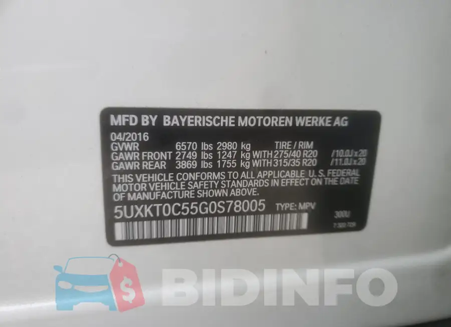 5UXKT0C55G0S78005 Photo# 13