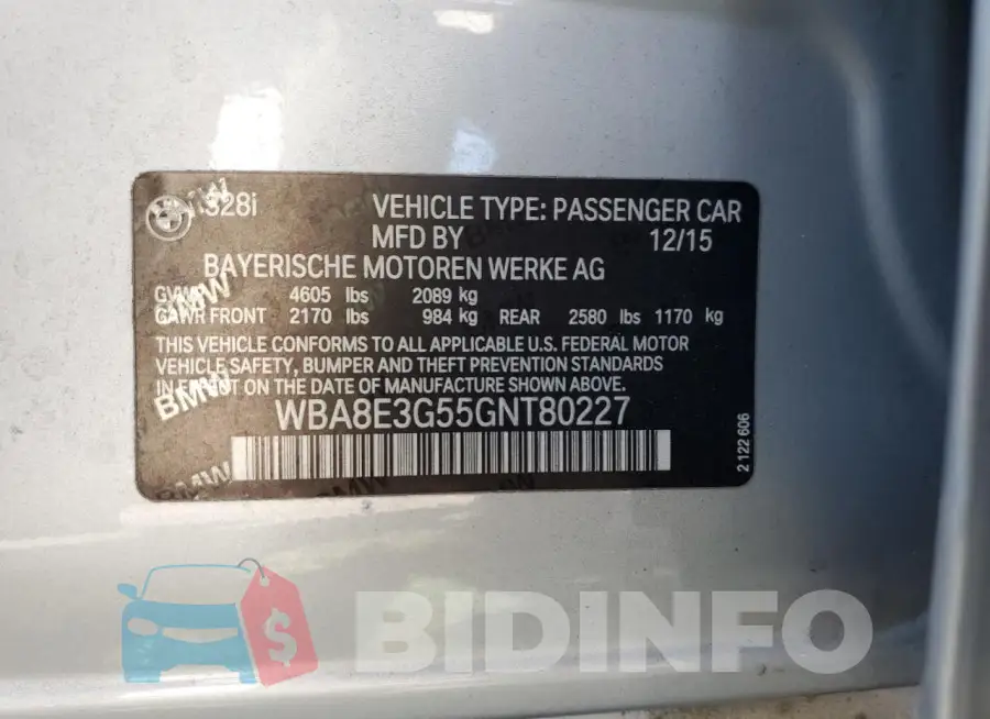 WBA8E3G55GNT80227 Photo# 12