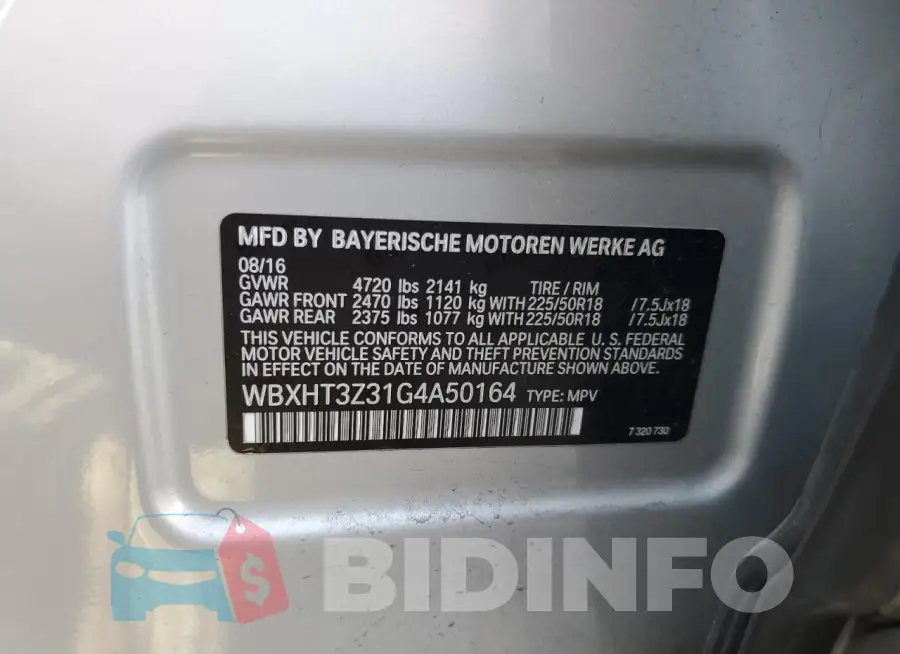 WBXHT3Z31G4A50164 Photo# 13