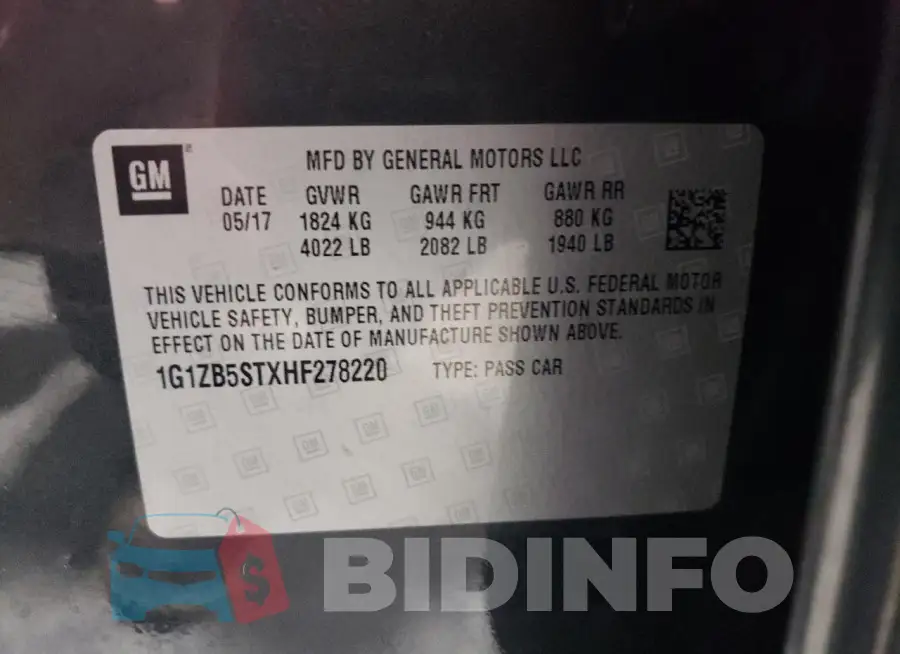 1G1ZB5STXHF278220 Photo# 13