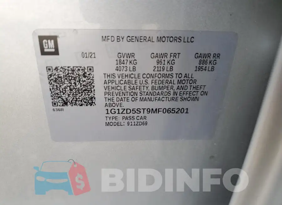1G1ZD5ST9MF065201 Photo# 13