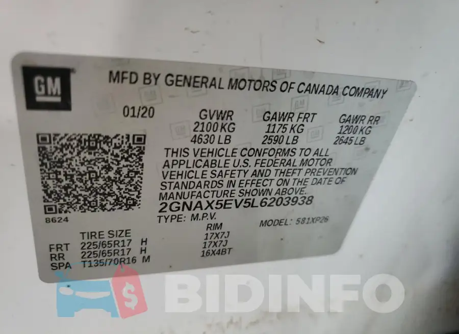 2GNAX5EV5L6203938 Photo# 13