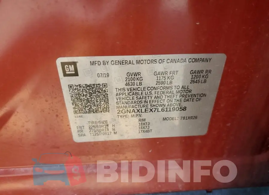 2GNAXLEX7L6119058 Photo# 13