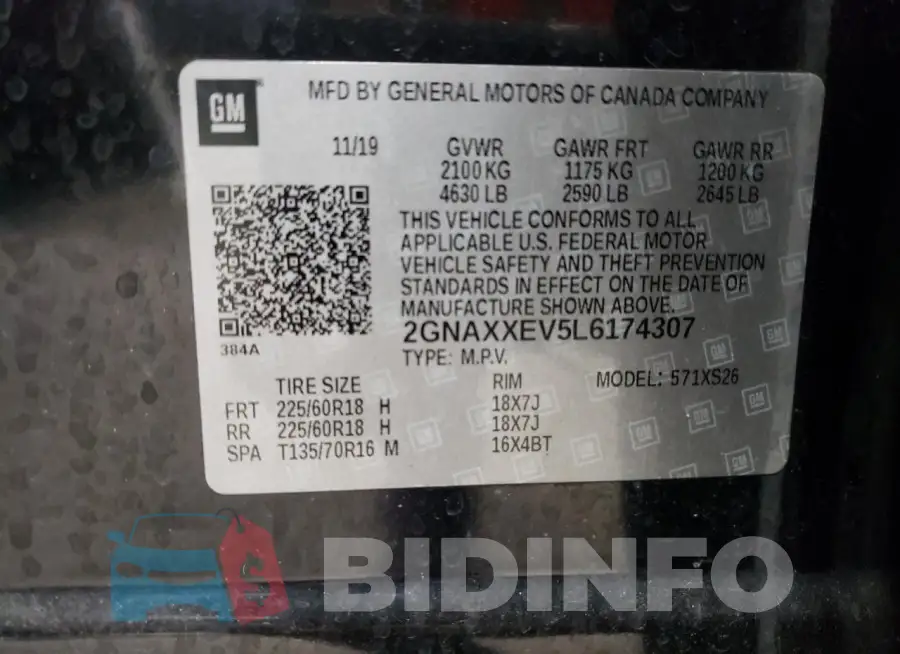 2GNAXXEV5L6174307 Photo# 13