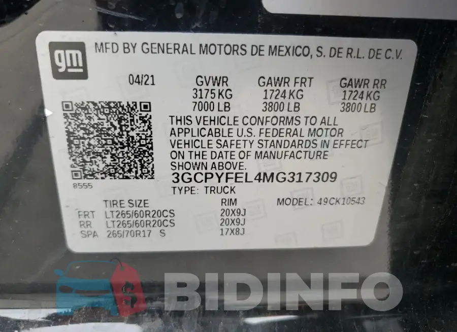 3GCPYFEL4MG317309 Photo# 12