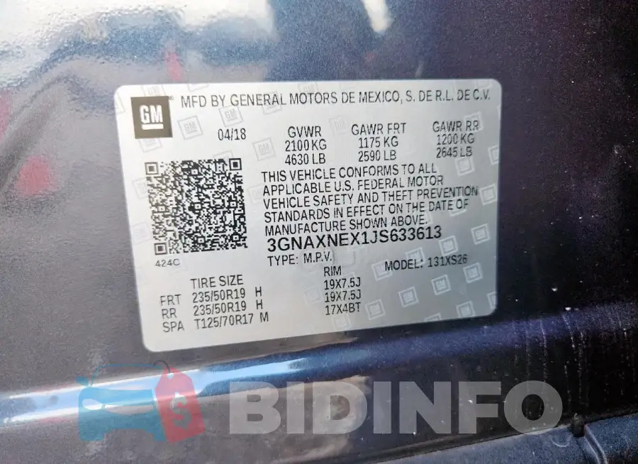 3GNAXNEX1JS633613 Photo# 13