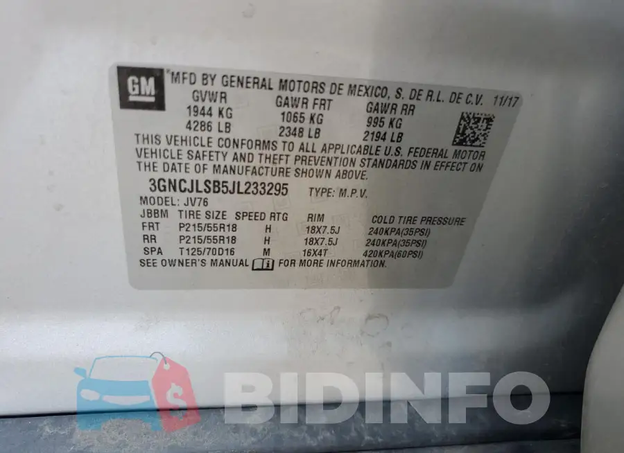 3GNCJLSB5JL233295 Photo# 13