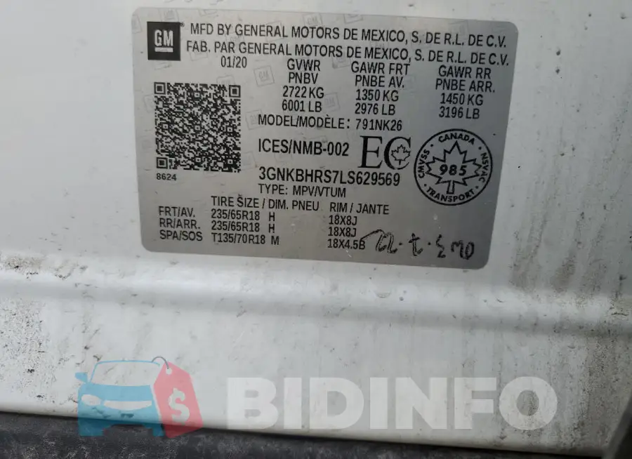 3GNKBHRS7LS629569 Photo# 13