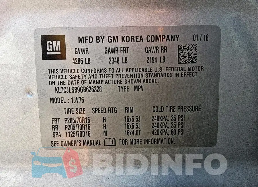 KL7CJLSB9GB626328 Photo# 14