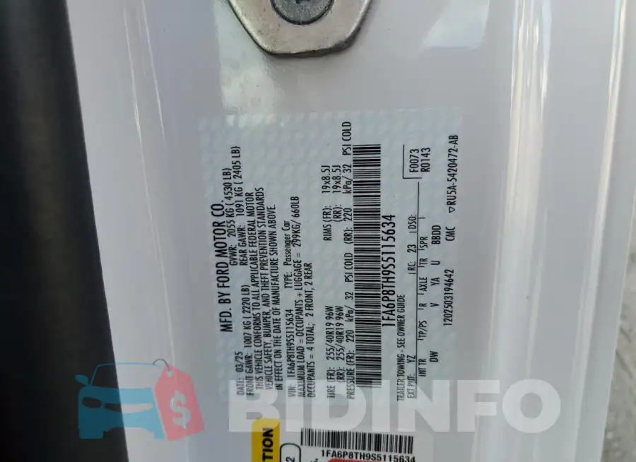 1FA6P8TH9S5115634 Photo# 12
