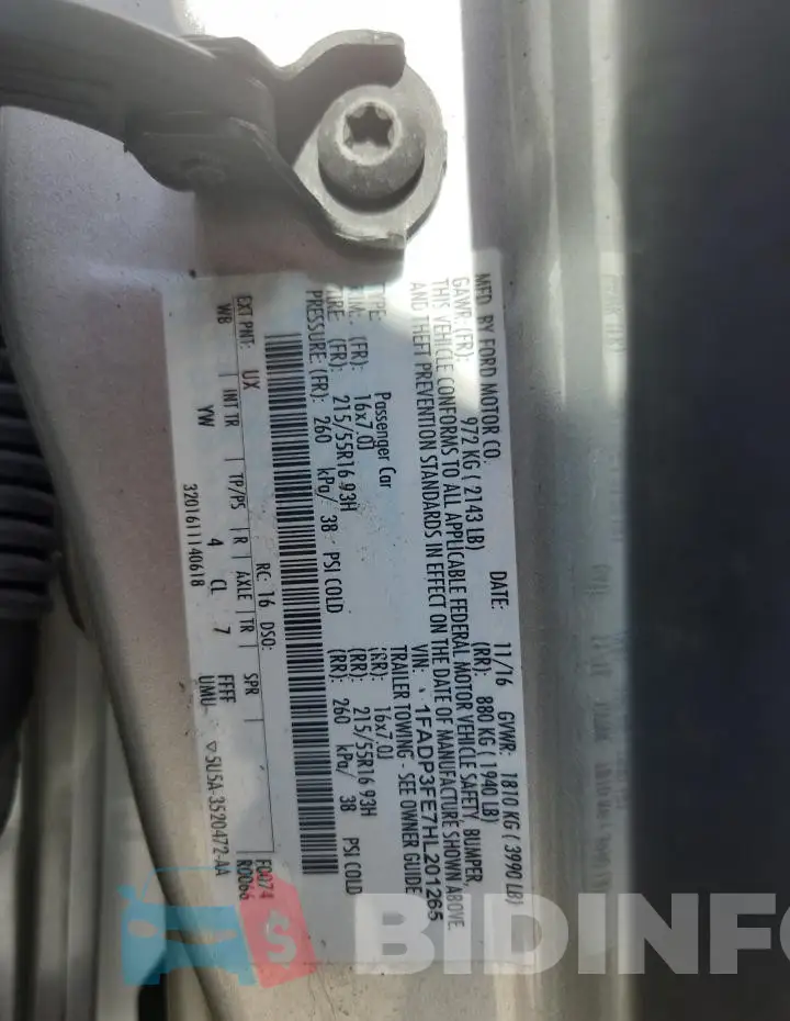 1FADP3FE7HL201265 Photo# 12