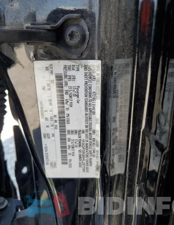 1FADP3M26HL257089 Photo# 12