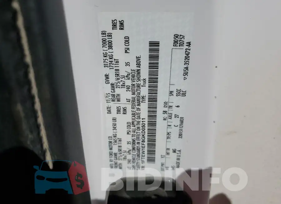 1FTEW1EF8GKD05011 Photo# 12