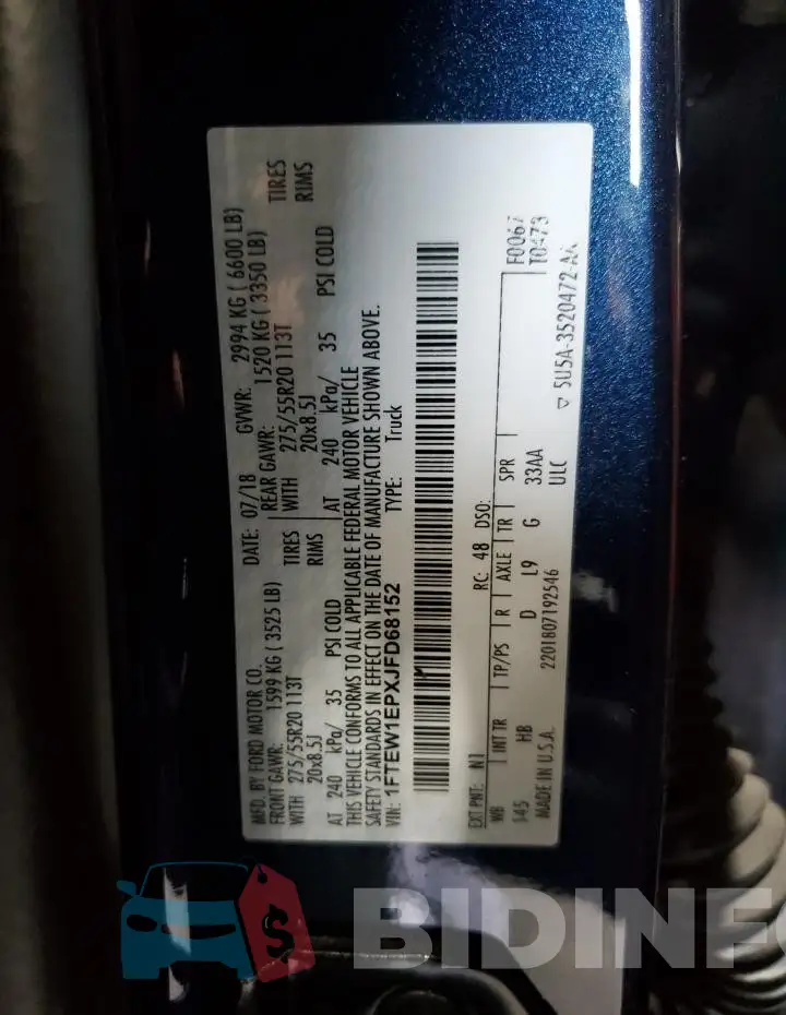 1FTEW1EPXJFD68152 Photo# 12
