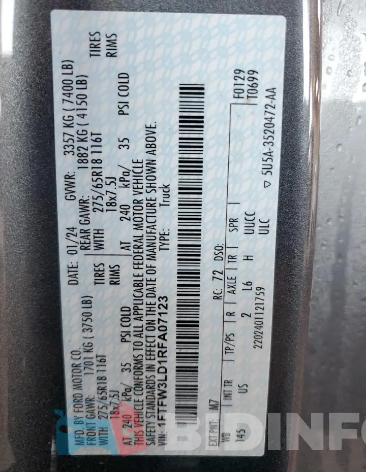 1FTFW3LD1RFA07123 Photo# 13