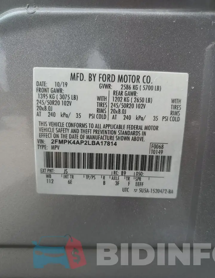 2FMPK4AP2LBA17814 Photo# 13