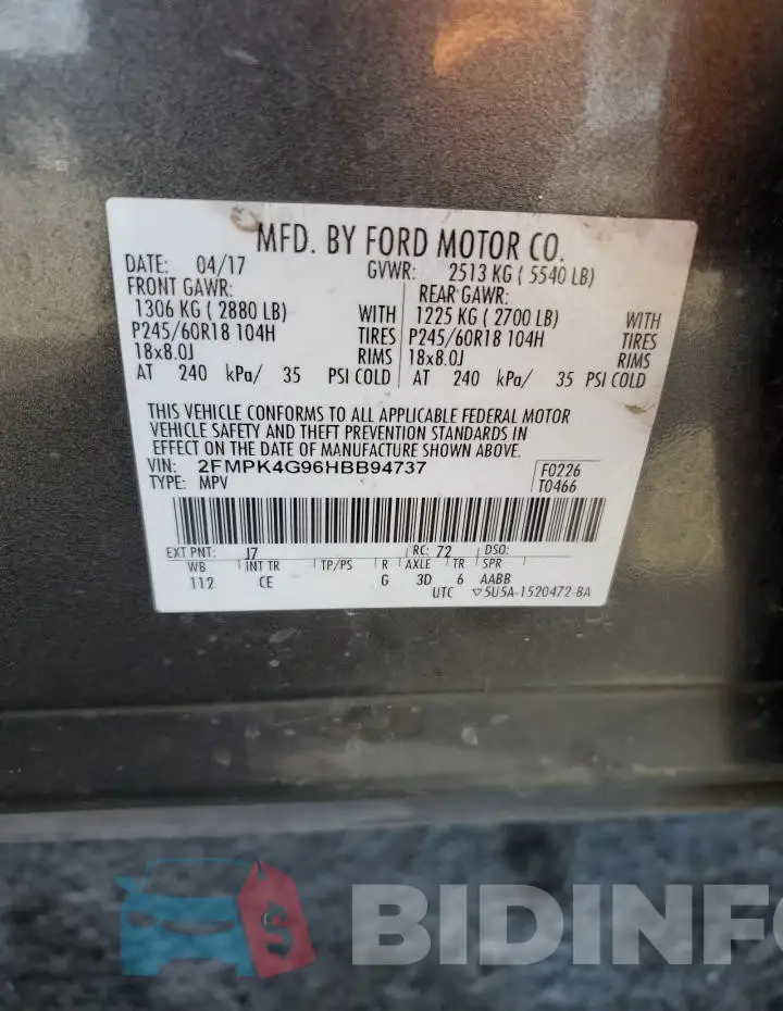 2FMPK4G96HBB94737 Photo# 14