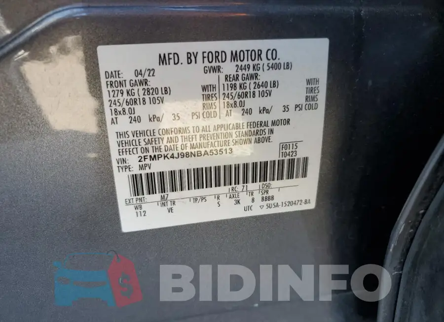 2FMPK4J98NBA53513 Photo# 13