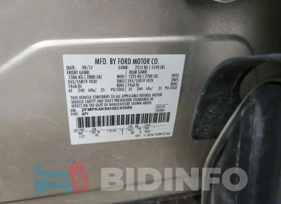 2FMPK4K98HBC65086 Photo# 13