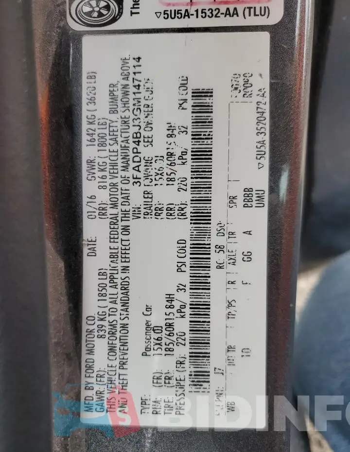 3FADP4BJ3GM147114 Photo# 12